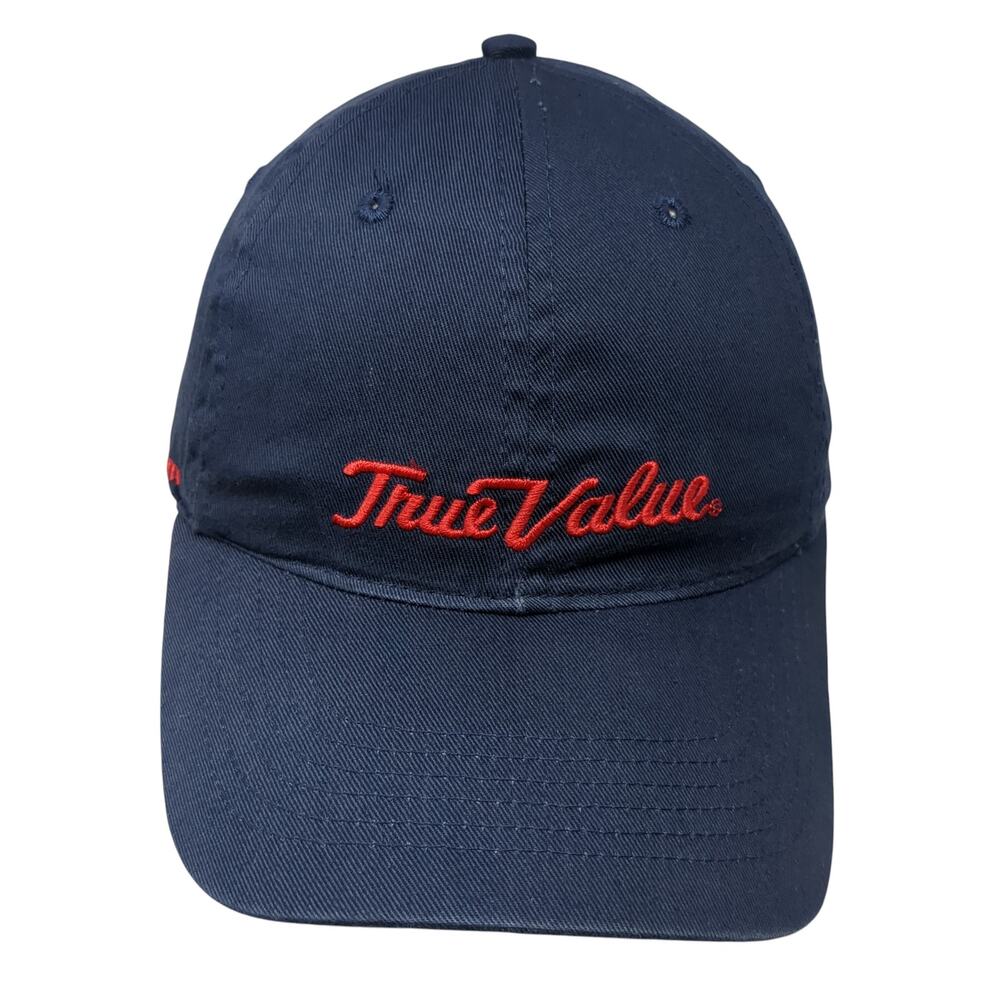 True Value Strapback Baseball Cap Blue One Size Adjustable Embroidered 6 Panel